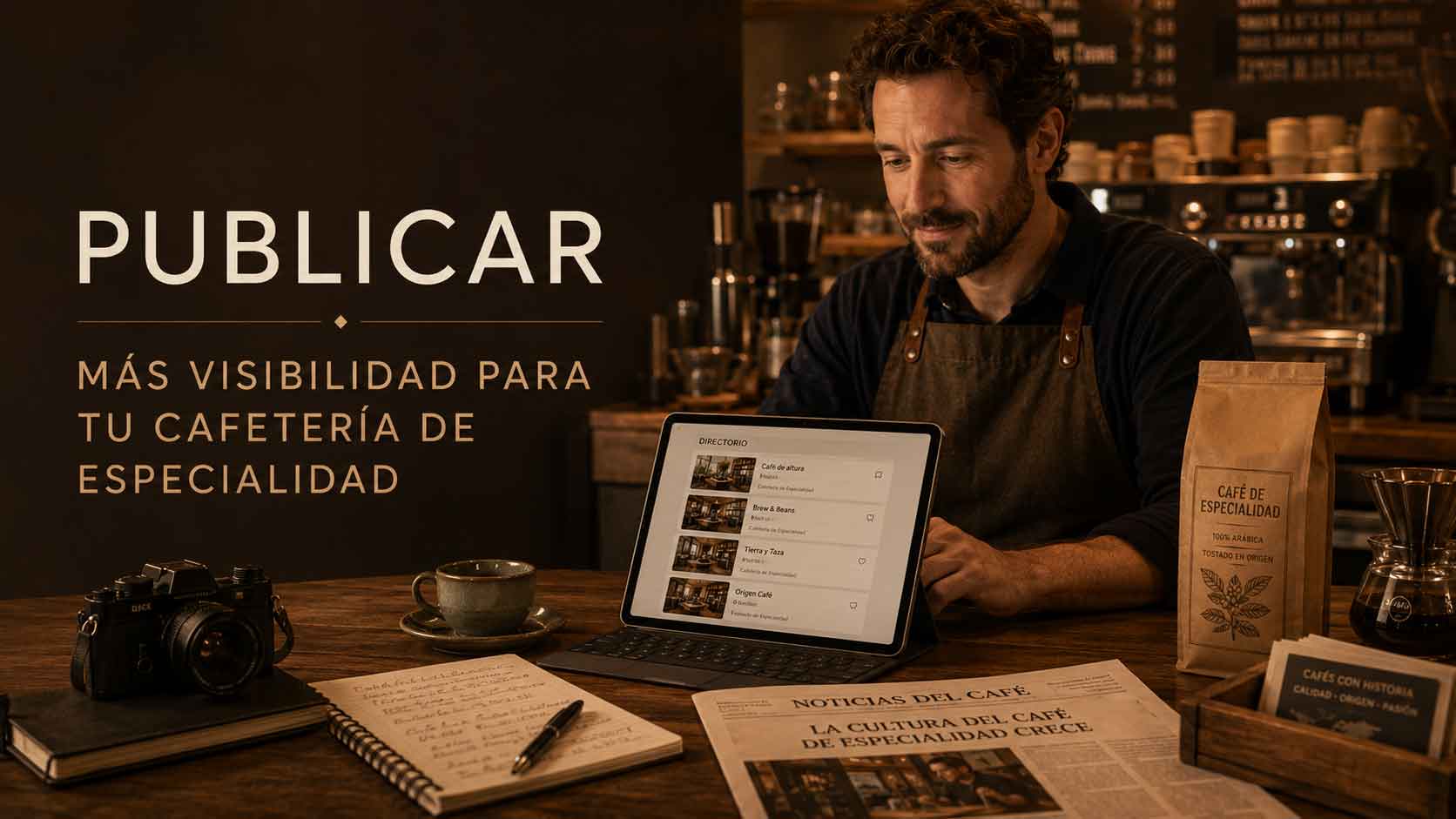 publicar cafeteria de especialidad